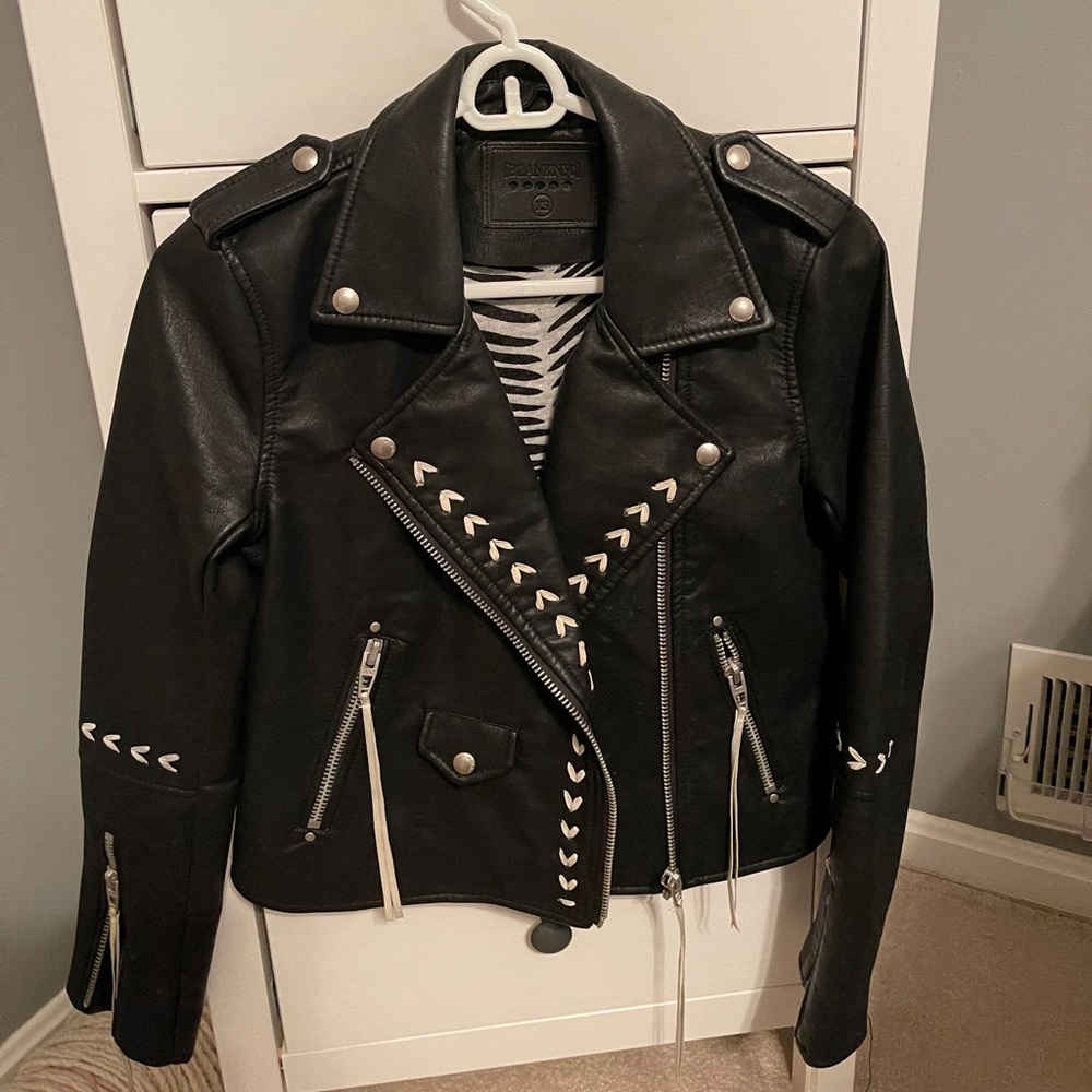 Fashion Stitching Faux Leather Jacket